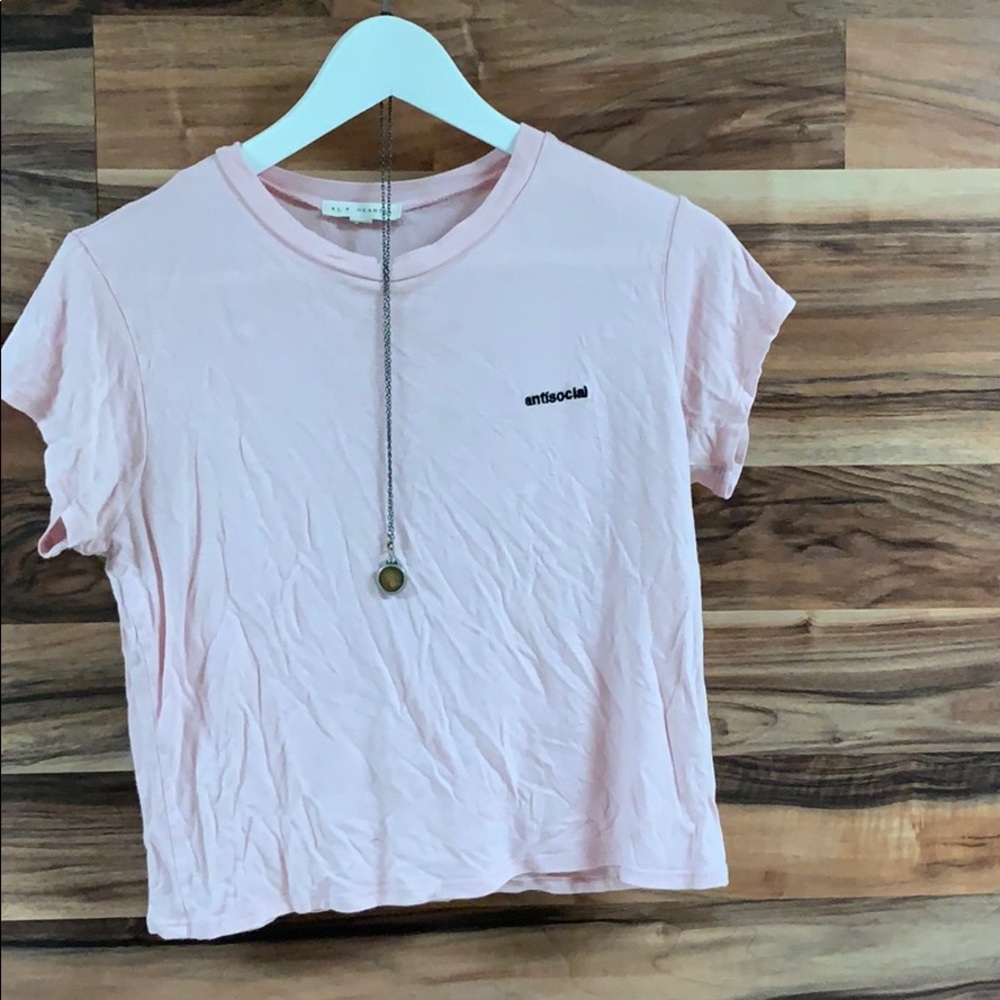 Aesthetic pink shirt.